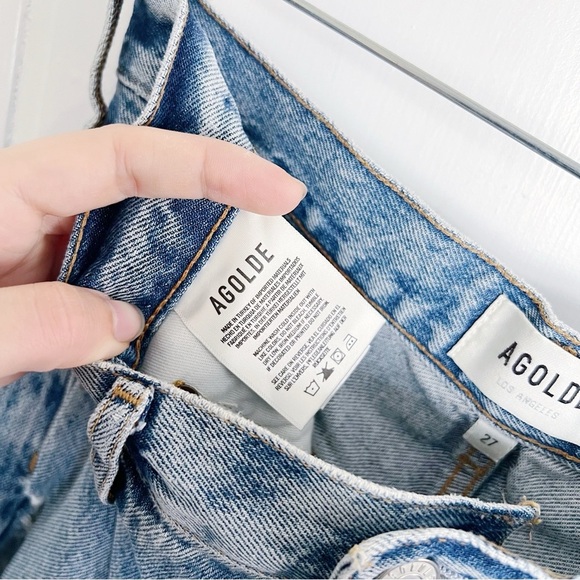 AGOLDE • 90's Mid Rise Loose jean straight distressed Isolate wash ripped baggy - Picture 8 of 15